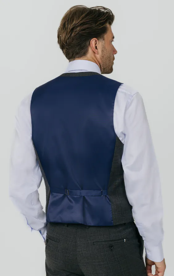 Charcoal Windowpane Vest - photo 2