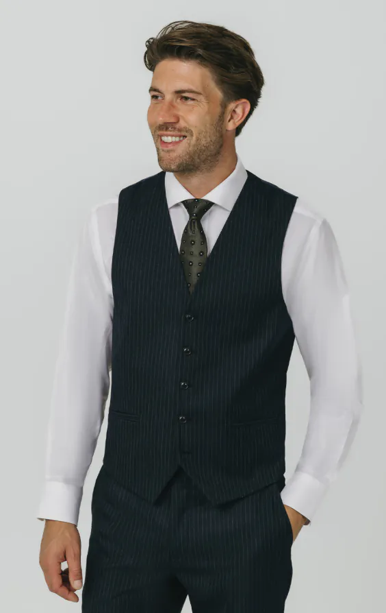 Navy Chalkstripe Vest Navy Chalkstripe Vest