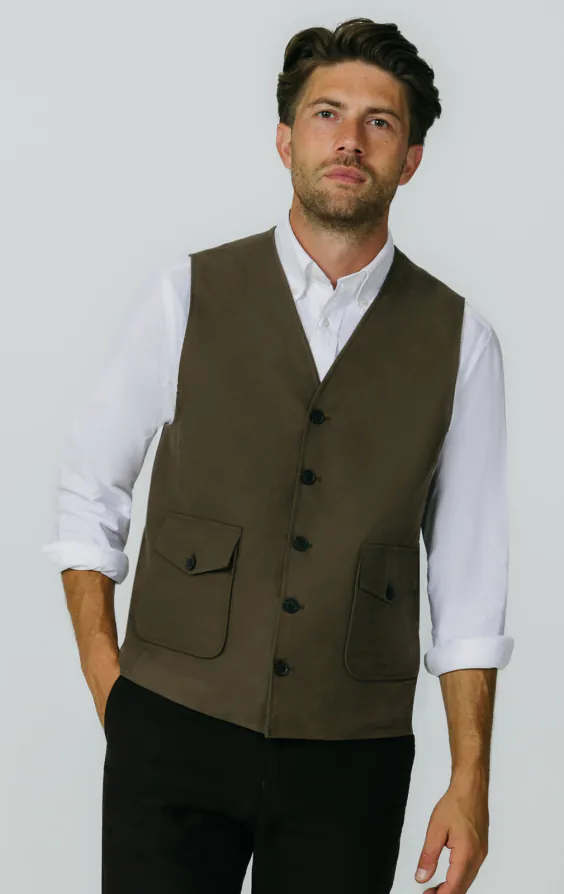Olive Moleskin Vest Olive Moleskin Vest