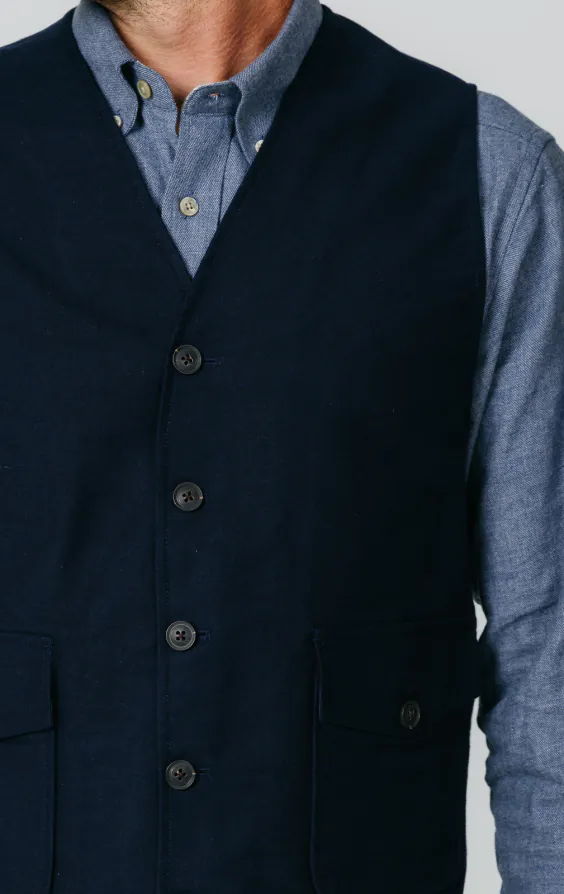 Navy Moleskin Vest - photo 1