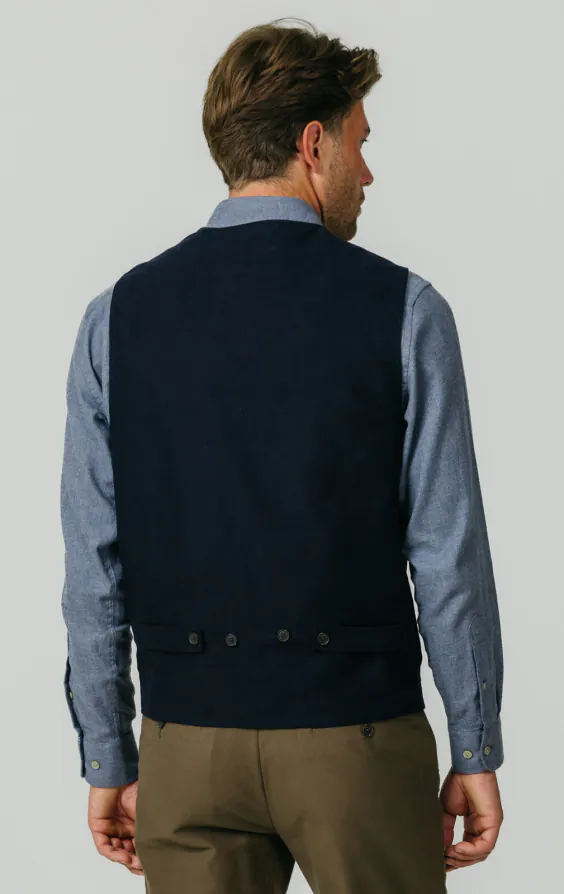 Navy Moleskin Vest - photo 2