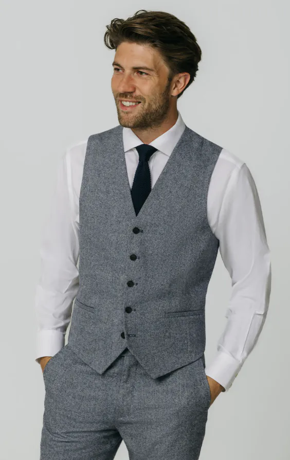 Blue Donegal Tweed Vest Blue Donegal Tweed Vest