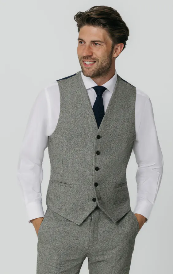 Light Gray Donegal Tweed Vest Light Gray Donegal Tweed Vest