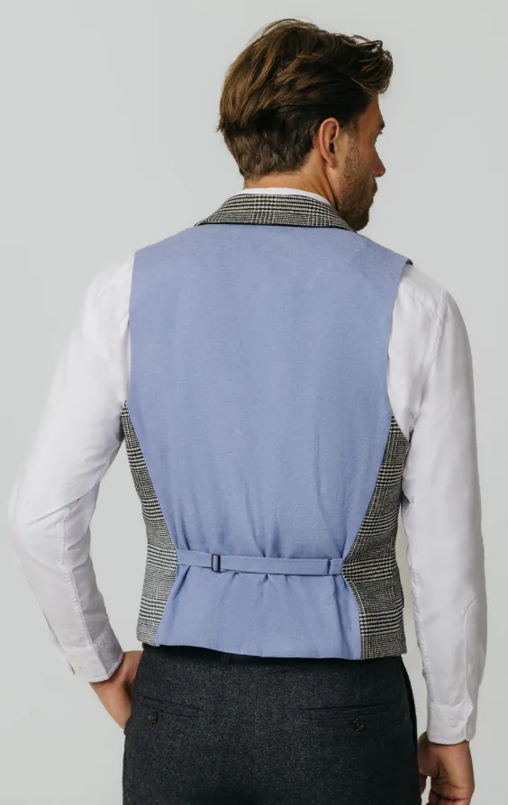 Black and Cream Prince of Wales Check Tweed Vest - photo 2 Black and Cream Prince of Wales Check Tweed Vest - photo 2