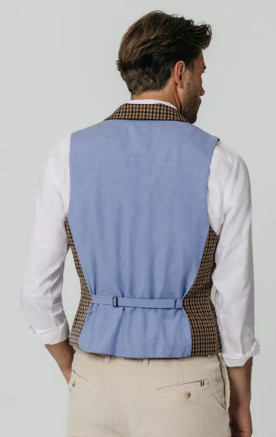 Brown Houndstooth Tweed Vest - photo 3 Brown Houndstooth Tweed Vest - photo 3