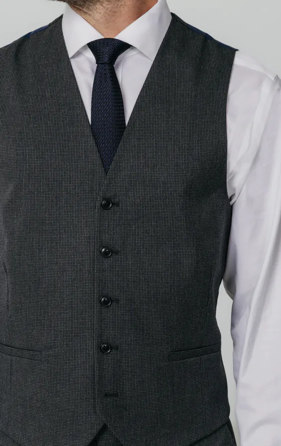 Charcoal Puppytooth Check Vest - photo 1 Charcoal Puppytooth Check Vest - photo 1
