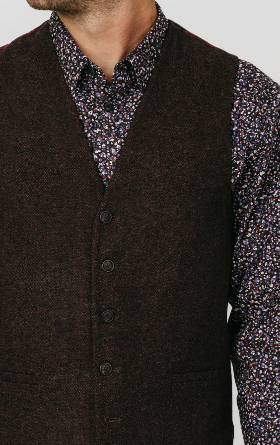 Burgundy Donegal Tweed Vest - photo 1 Burgundy Donegal Tweed Vest - photo 1
