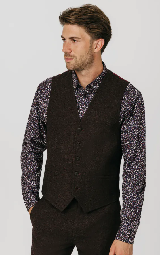 Burgundy Donegal Tweed Jacket Burgundy Donegal Tweed Jacket