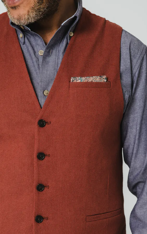 Terracotta Linen Vest - photo 2