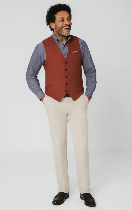 Terracotta Linen Vest - photo 1