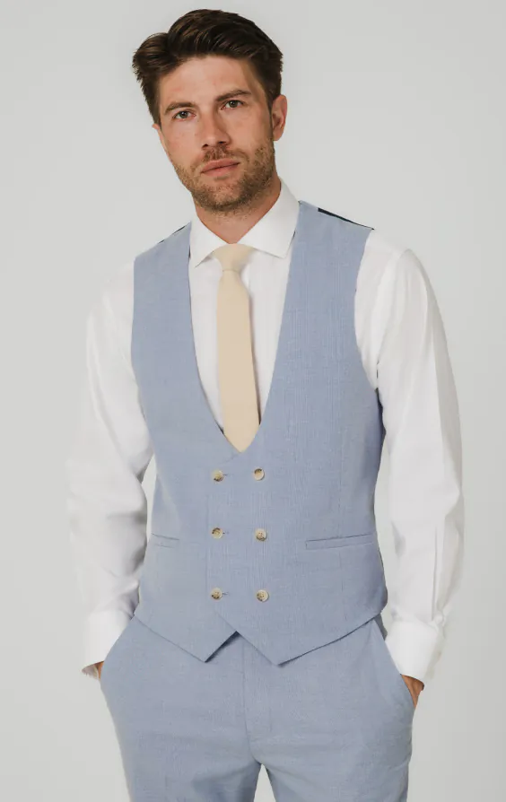 Light Blue Hopsack 3 Piece Suit - photo 7 Light Blue Hopsack 3 Piece Suit - photo 7