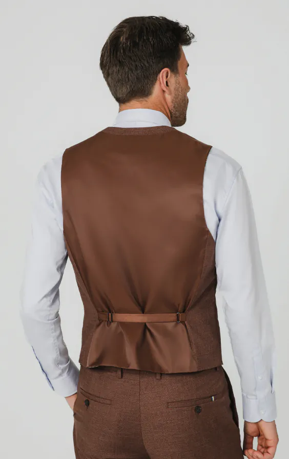 Rust Brown Textured Weave Vest - photo 2