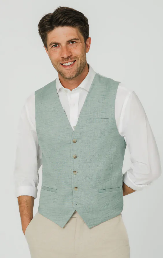 Aqua Green Textured Weave Vest Aqua Green Textured Weave Vest