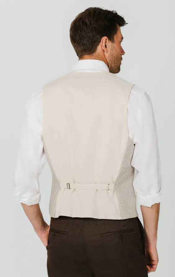 Beige Prince of Wales Check Vest - photo 2