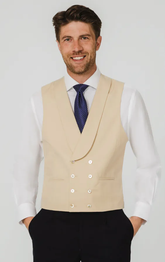 Gold Buff Double Breasted Morning Vest Gold Buff Double Breasted Morning Vest