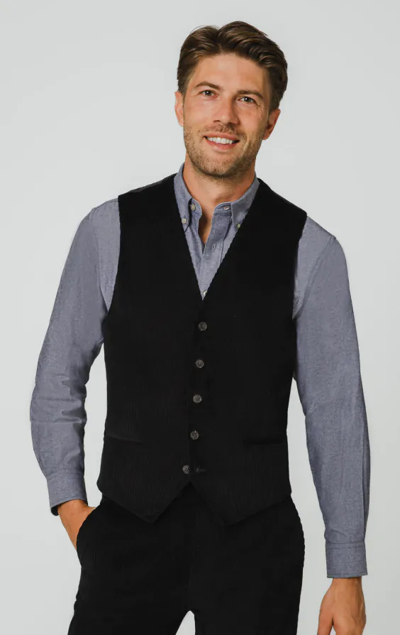 Black Corduroy Vest