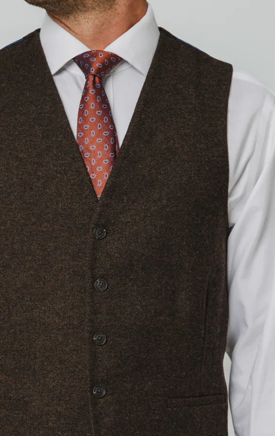 Dark Brown Donegal Tweed Vest - photo 1 Dark Brown Donegal Tweed Vest - photo 1
