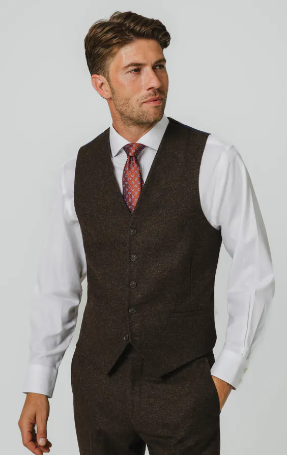Dark Brown Donegal Tweed 3 Piece Suit - photo 7 Dark Brown Donegal Tweed 3 Piece Suit - photo 7