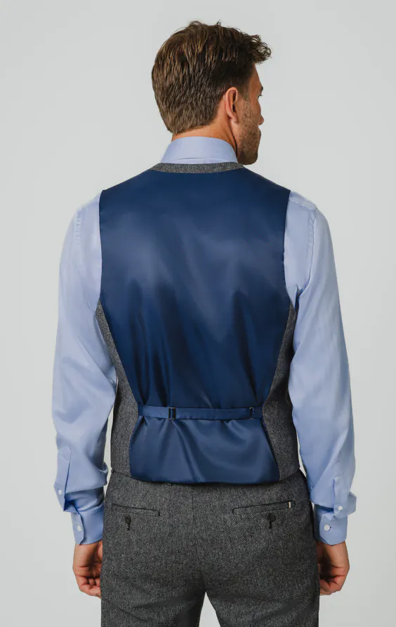 Gray Herringbone Tweed Vest - photo 2 Gray Herringbone Tweed Vest - photo 2