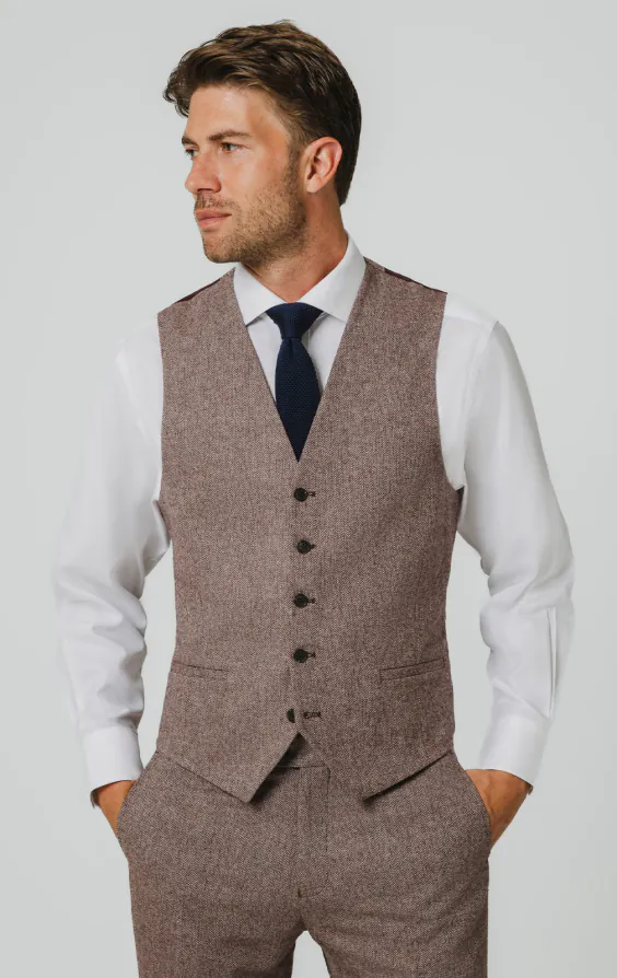 Redwood Herringbone Tweed Vest Redwood Herringbone Tweed Vest