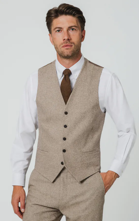 Camel Twill Tweed Vest Camel Twill Tweed Vest
