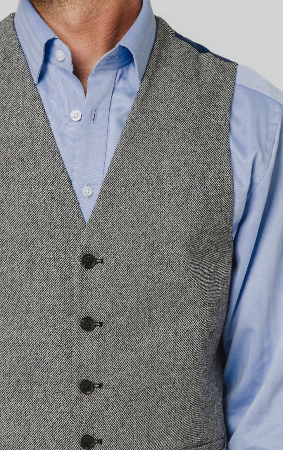 Gray Twill Tweed Suit Vest - photo 1 Gray Twill Tweed Suit Vest - photo 1