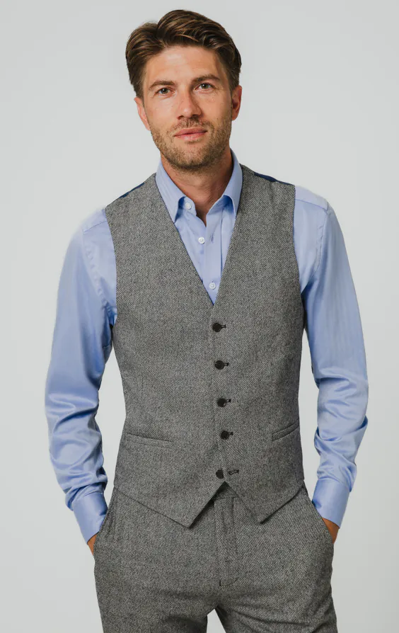 Gray Twill Tweed Suit Vest Gray Twill Tweed Suit Vest