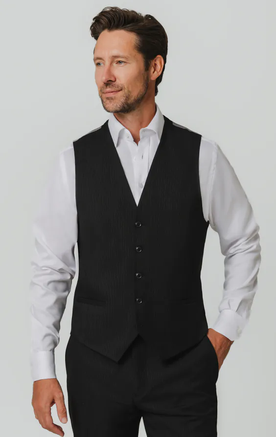 Black Pinstripe Vest Black Pinstripe Vest