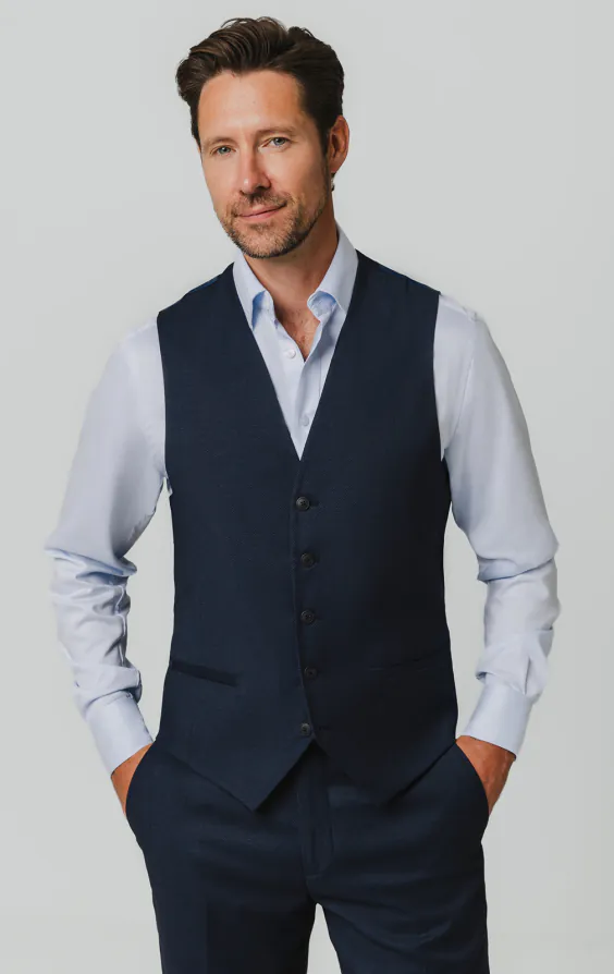 Navy Birdseye 3 Piece Suit - photo 7 Navy Birdseye 3 Piece Suit - photo 7