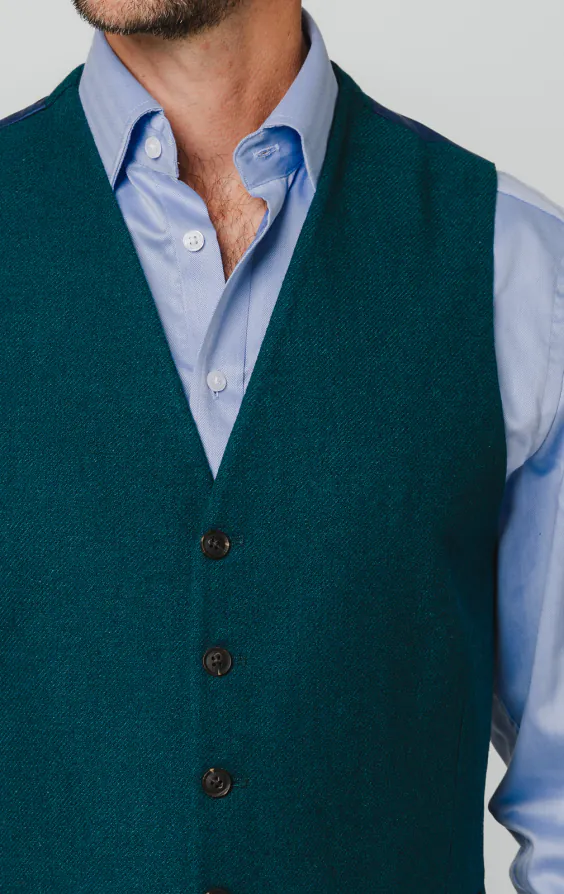 Teal Wool Flannel Vest - photo 1 Teal Wool Flannel Vest - photo 1
