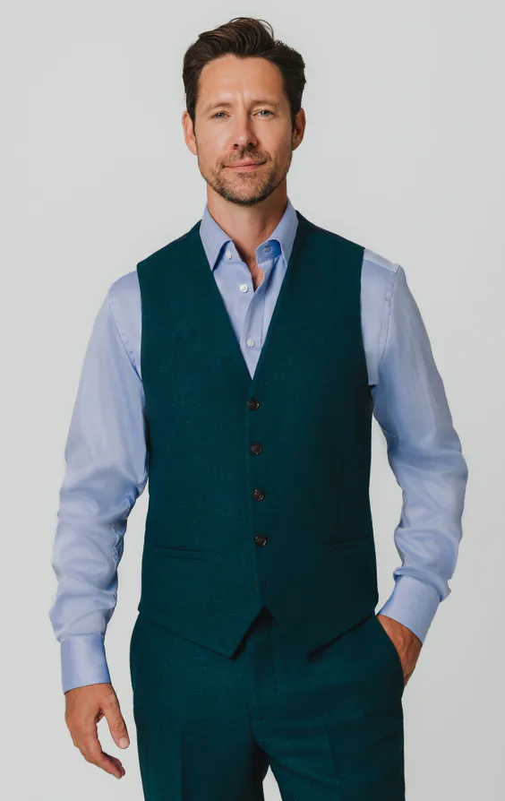Teal Wool Flannel 3 Piece Suit - photo 7 Teal Wool Flannel 3 Piece Suit - photo 7