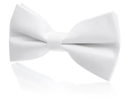 Boys Pre-Tied White Poly Dupion Bow Tie
