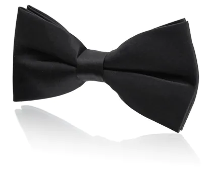 Boys Pre-Tied Black Poly Bow Tie