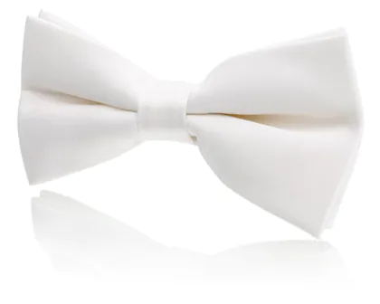 Boys Pre-Tied White Poly Bow Tie
