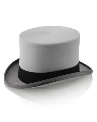 Gray Wool Felt Ascot Top Hat by Christys' London