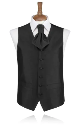Boys Black Dupion Vest