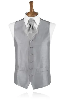 Boys Silver Dupion Vest
