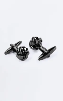 Gunmetal Gray Knot Cufflinks