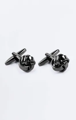 Gunmetal Gray Knot Cufflinks