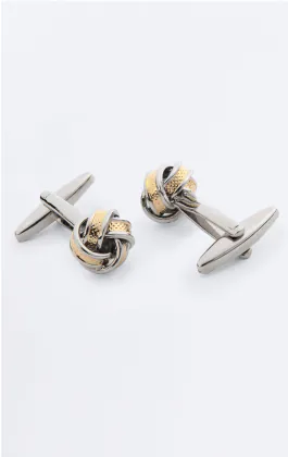 Silver and Gold Colored Knot Cufflinks