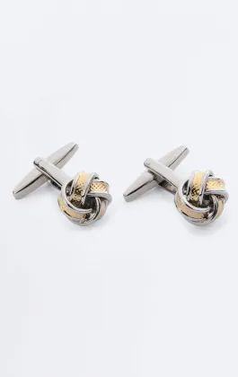 Silver and Gold Colored Knot Cufflinks