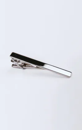 Silver Colored Necktie Clip