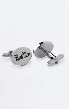Silver Colored Best Man Cufflinks