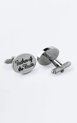 Silver Colored Father of the Bride Cufflinks