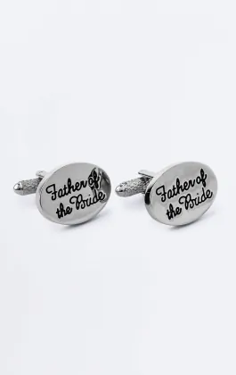 Silver Colored Father of the Bride Cufflinks