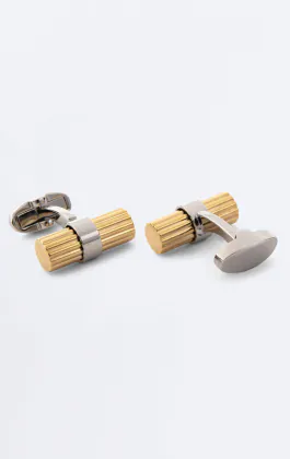 Gold and Silver Colored Solid Bar Cufflinks