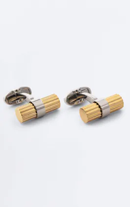 Gold and Silver Colored Solid Bar Cufflinks
