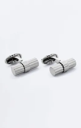 Silver Colored Solid Bar Cufflinks