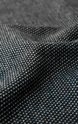 Gray Weave Handkerchief with Burgundy Tipping