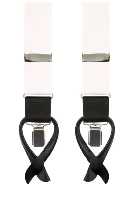 Luxury 2-in-1 White Suspenders - 35mm